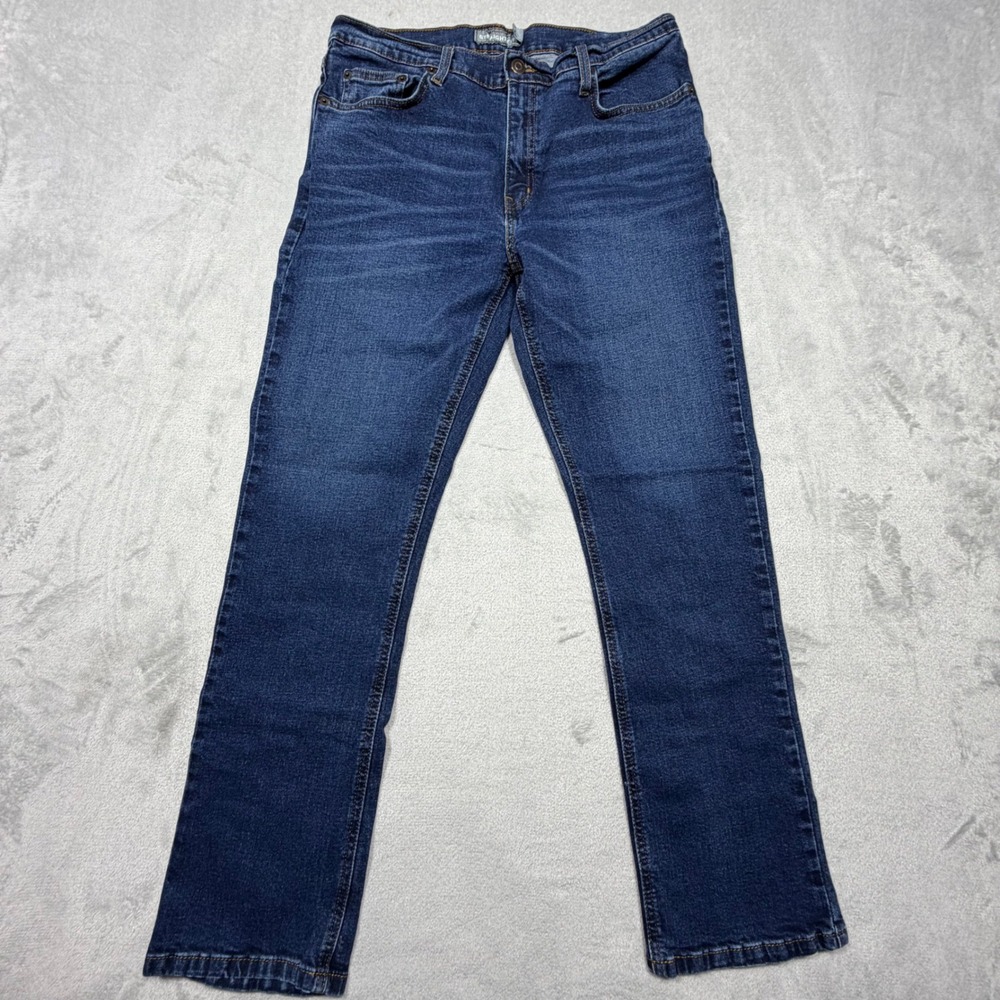 Member's‎ Mark Straight Fit Dark Wash Jeans 34x30 Blue Cotton Stretch 116201